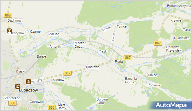 mapa Basznia Dolna, Basznia Dolna na mapie Targeo