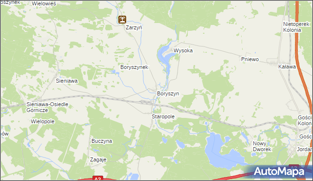 mapa Boryszyn, Boryszyn na mapie Targeo