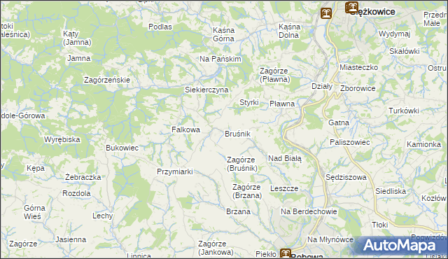 mapa Bruśnik, Bruśnik na mapie Targeo