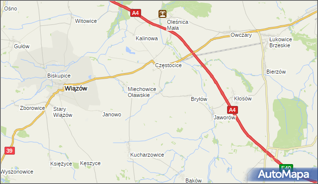 mapa Bryłówek, Bryłówek na mapie Targeo