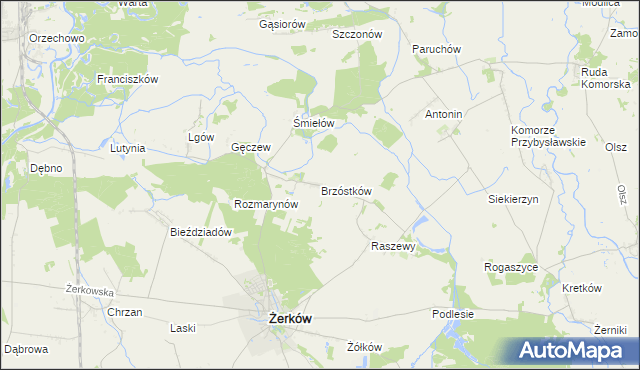 mapa Brzóstków, Brzóstków na mapie Targeo