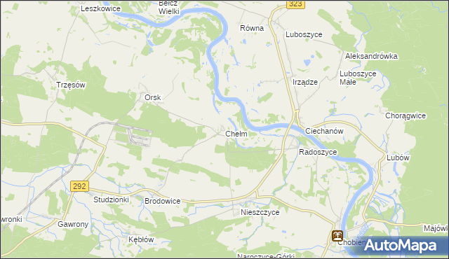 mapa Chełm gmina Rudna, Chełm gmina Rudna na mapie Targeo
