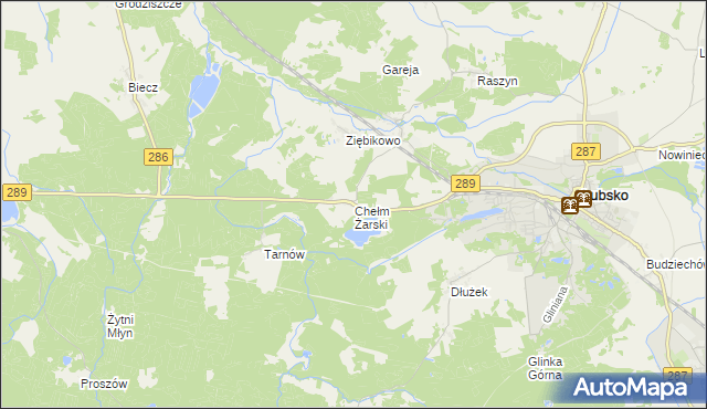 mapa Chełm Żarski, Chełm Żarski na mapie Targeo