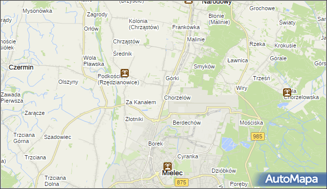 mapa Chorzelów, Chorzelów na mapie Targeo