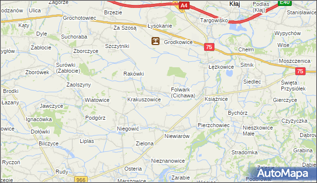 mapa Cichawa, Cichawa na mapie Targeo