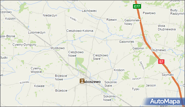 mapa Cieszkowo Stare, Cieszkowo Stare na mapie Targeo