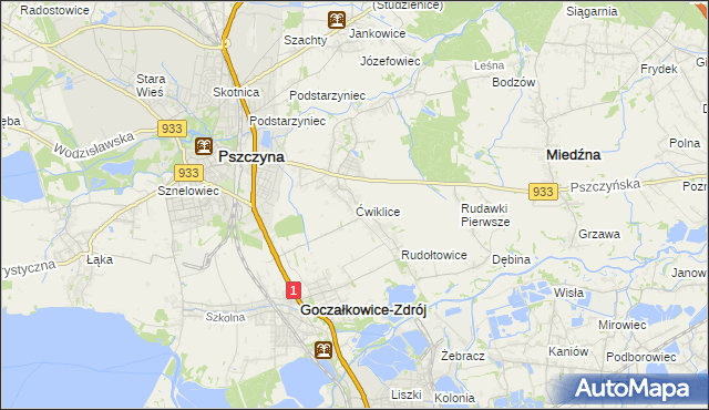 mapa Ćwiklice, Ćwiklice na mapie Targeo