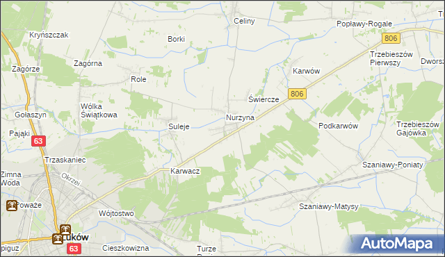 mapa Dębowica gmina Trzebieszów, Dębowica gmina Trzebieszów na mapie Targeo