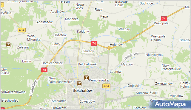 mapa Dobrzelów, Dobrzelów na mapie Targeo