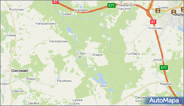 mapa Drwęck, Drwęck na mapie Targeo