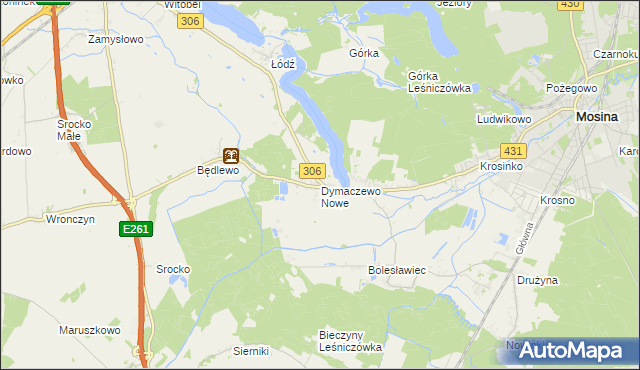 mapa Dymaczewo Nowe, Dymaczewo Nowe na mapie Targeo
