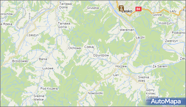 mapa Dziurdziów, Dziurdziów na mapie Targeo