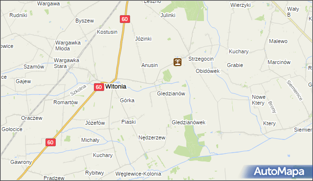 mapa Gledzianów, Gledzianów na mapie Targeo