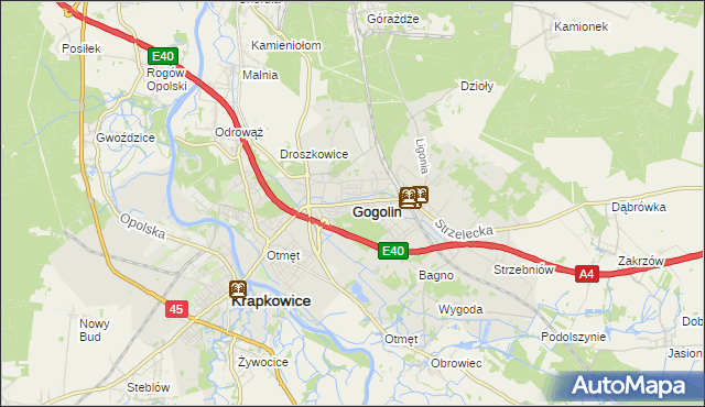 mapa Gogolin powiat krapkowicki, Gogolin powiat krapkowicki na mapie Targeo