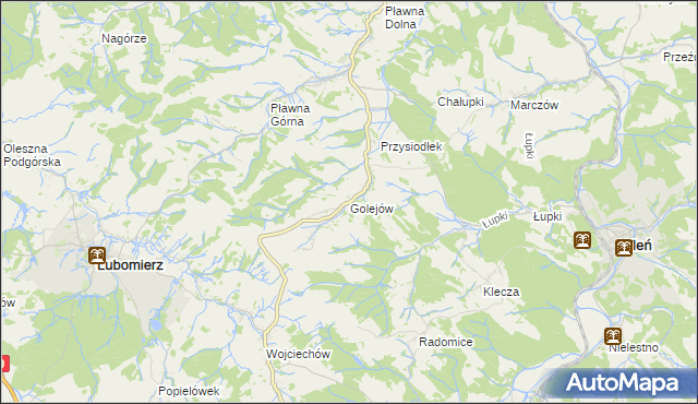 mapa Golejów, Golejów na mapie Targeo