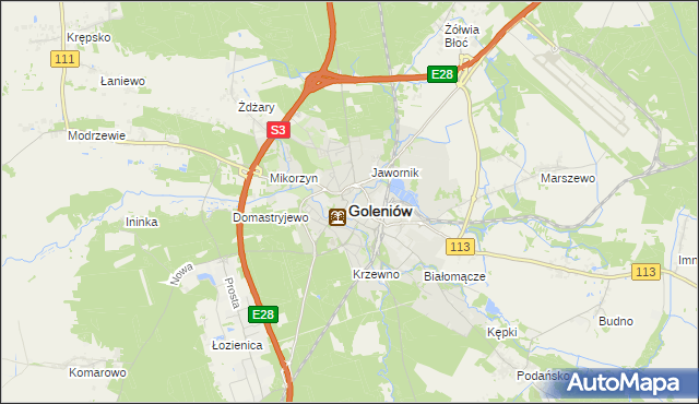 mapa Goleniów, Goleniów na mapie Targeo