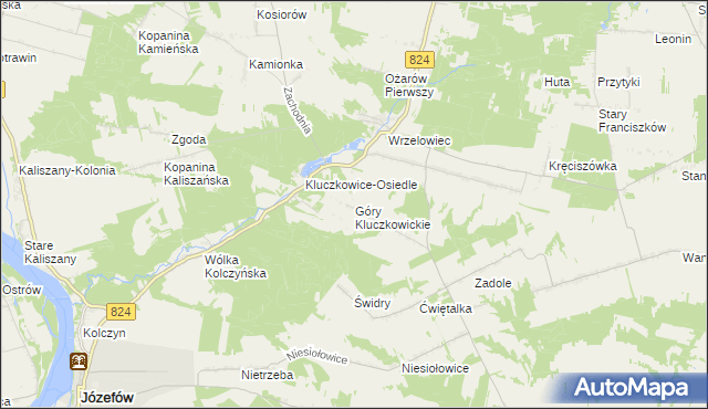 mapa Góry Kluczkowickie, Góry Kluczkowickie na mapie Targeo