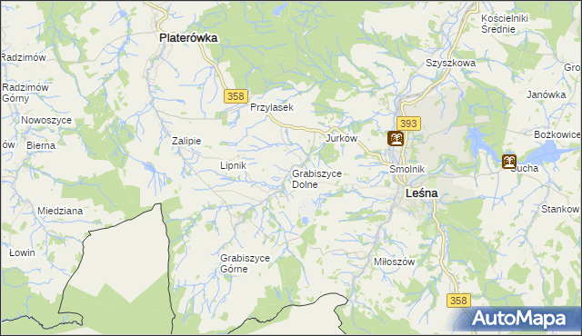 mapa Grabiszyce Dolne, Grabiszyce Dolne na mapie Targeo