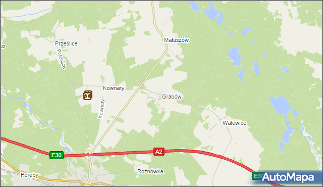 mapa Grabów gmina Torzym, Grabów gmina Torzym na mapie Targeo