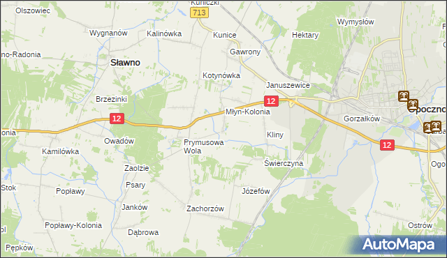 mapa Grążowice, Grążowice na mapie Targeo