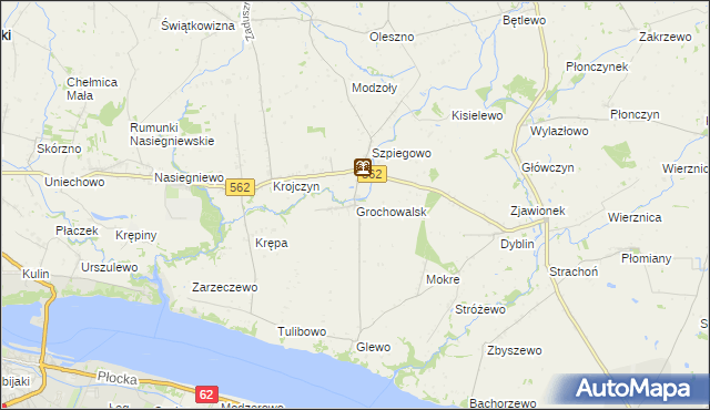 mapa Grochowalsk, Grochowalsk na mapie Targeo