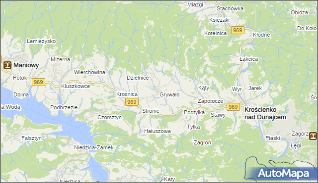 mapa Grywałd, Grywałd na mapie Targeo