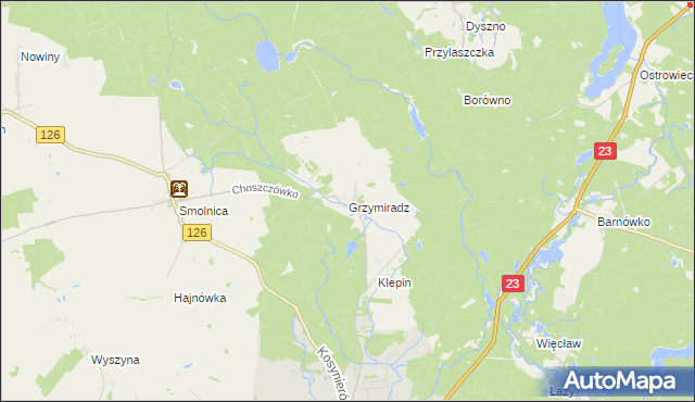 mapa Grzymiradz, Grzymiradz na mapie Targeo