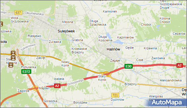 mapa Hipolitów gmina Halinów, Hipolitów gmina Halinów na mapie Targeo