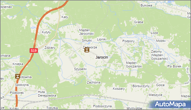 mapa Jarocin powiat niżański, Jarocin powiat niżański na mapie Targeo