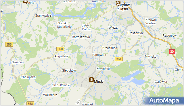 mapa Karłowiec, Karłowiec na mapie Targeo