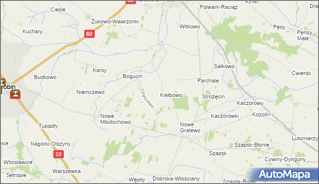 mapa Kiełbowo, Kiełbowo na mapie Targeo