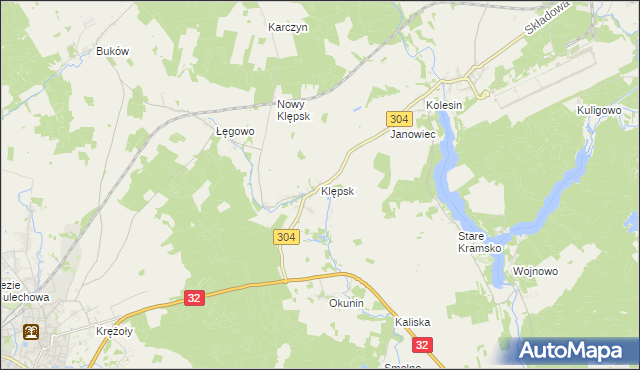 mapa Klępsk, Klępsk na mapie Targeo