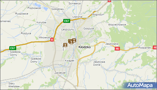 mapa Kłodzka, Kłodzko na mapie Targeo