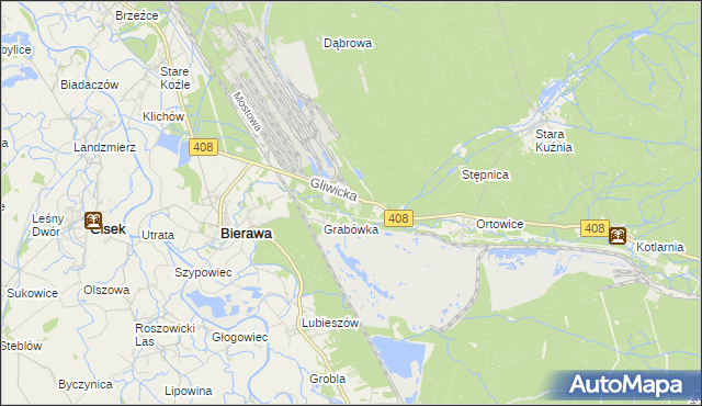 mapa Korzonek gmina Bierawa, Korzonek gmina Bierawa na mapie Targeo