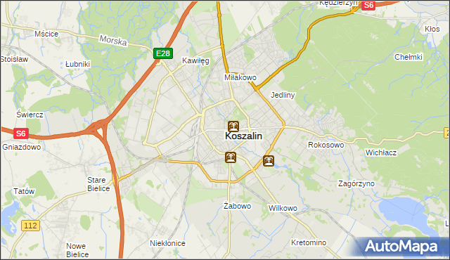 mapa Koszalina, Koszalin na mapie Targeo