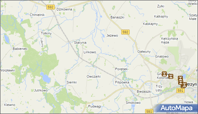 mapa Kotkowo gmina Kętrzyn, Kotkowo gmina Kętrzyn na mapie Targeo