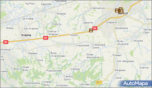 mapa Kraczkowa, Kraczkowa na mapie Targeo