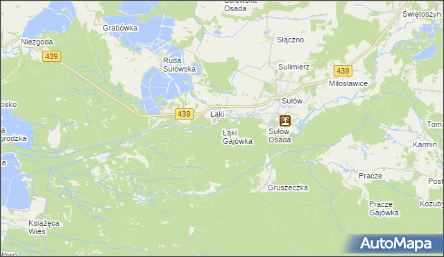 mapa Łąki Gajówka, Łąki Gajówka na mapie Targeo