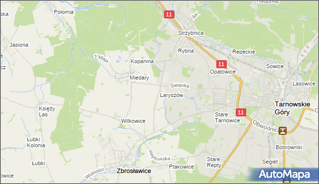 mapa Laryszów, Laryszów na mapie Targeo