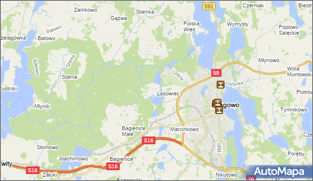 mapa Lasowiec, Lasowiec na mapie Targeo