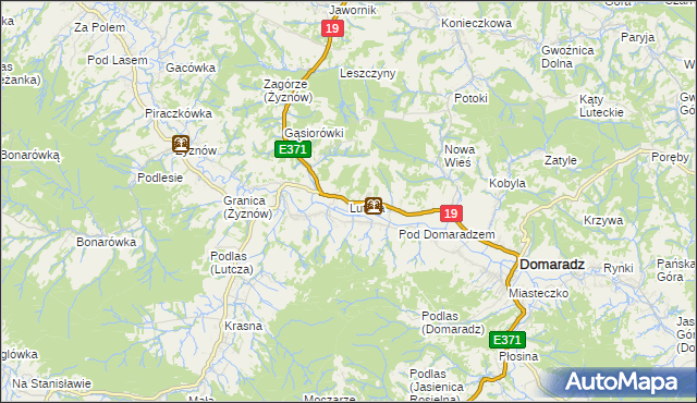 mapa Lutcza, Lutcza na mapie Targeo