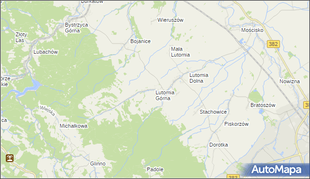 mapa Lutomia Górna, Lutomia Górna na mapie Targeo