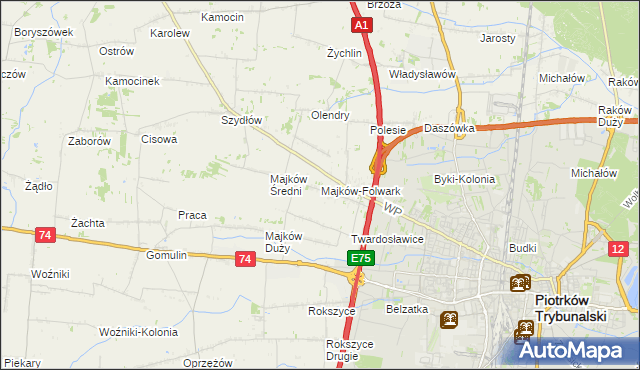 mapa Majków-Folwark, Majków-Folwark na mapie Targeo