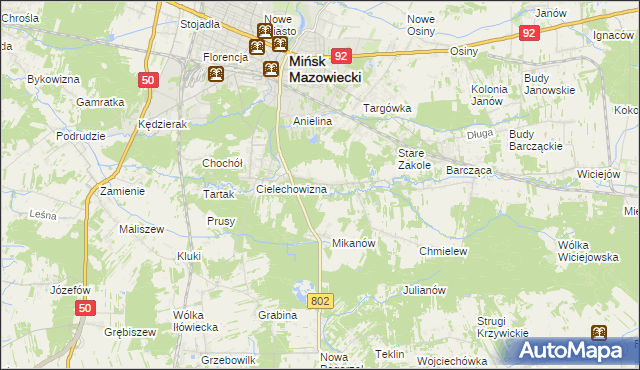 mapa Marianka gmina Mińsk Mazowiecki, Marianka gmina Mińsk Mazowiecki na mapie Targeo
