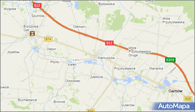 mapa Markuszów, Markuszów na mapie Targeo