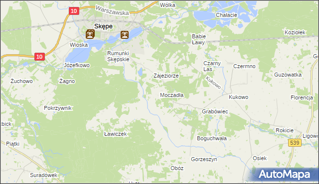 mapa Moczadła gmina Skępe, Moczadła gmina Skępe na mapie Targeo