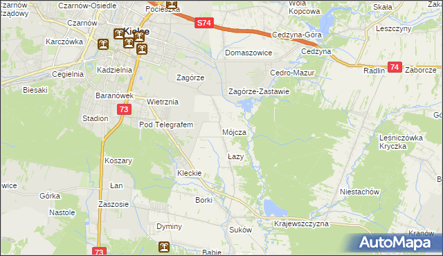 mapa Mójcza, Mójcza na mapie Targeo