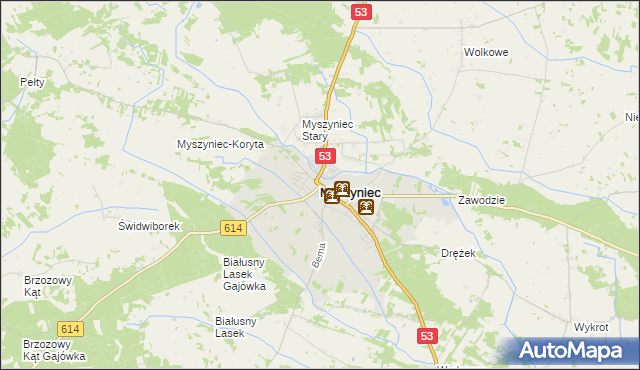 mapa Myszyniec, Myszyniec na mapie Targeo