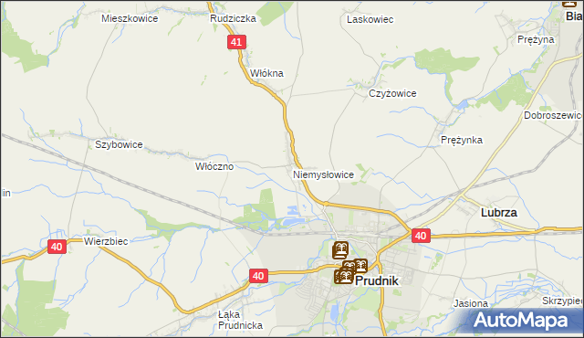 mapa Niemysłowice, Niemysłowice na mapie Targeo