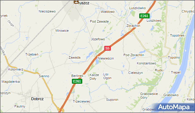 mapa Niewieścin, Niewieścin na mapie Targeo